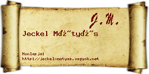 Jeckel Mátyás névjegykártya